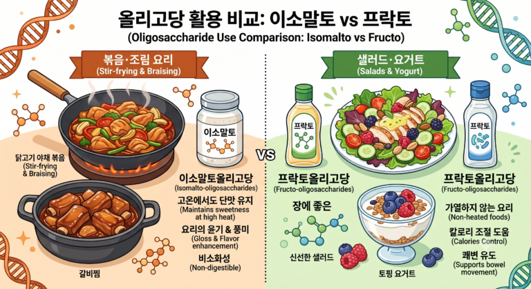 올리고당의 두 얼굴: 프락토올리고당 vs 이소말토올리고당, 무엇이 다른가