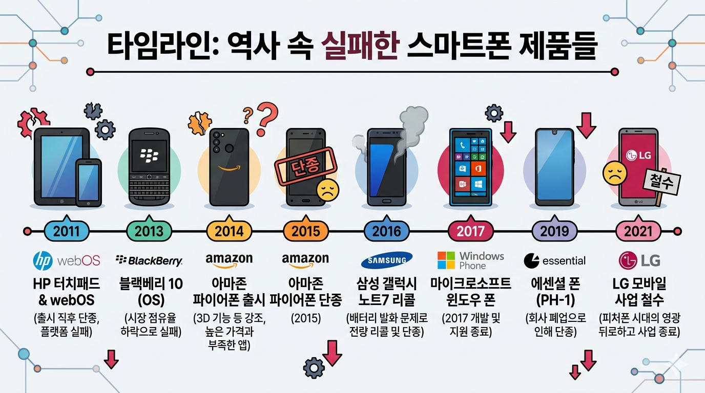 역사 속 실패한 스마트폰 제품들