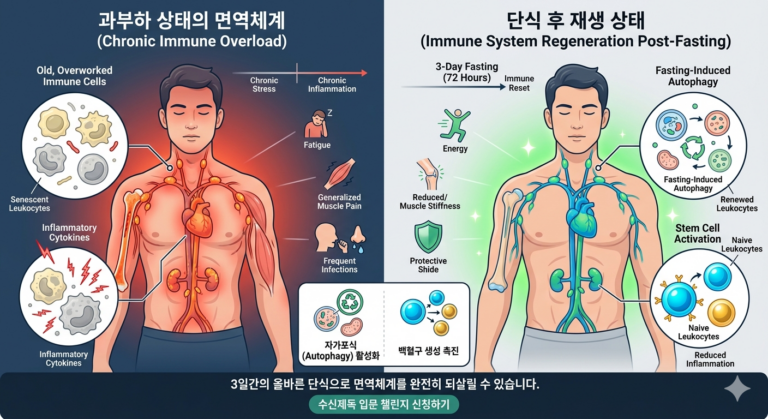 3일 단식 면역력: 딱 3일(72시간) 단식으로 면역체계가 리셋되는 과학적 이유