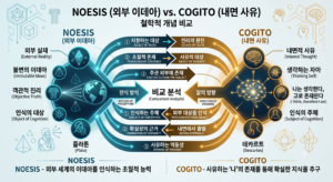 아우구스티누스 노에시스와 코기토 비교 개념도