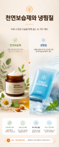 천연 보습과 냉찜질은 가려움과 열감 완화에 도움이 될 수 있습니다.