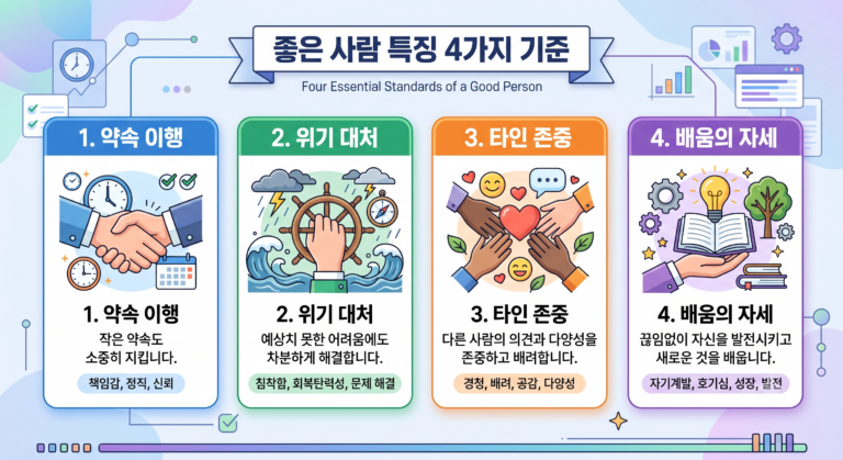 좋은 사람 특징: 상처받는 인간관계를 끊어내고 귀인을 알아보는 4가지 확고한 기준
