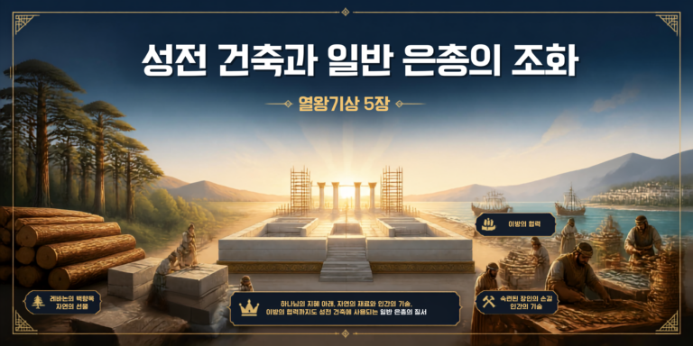 [열왕기상 1~5장 요약] 성전을 짓는 데 이방 나라의 재료를 사용해도 되는가?