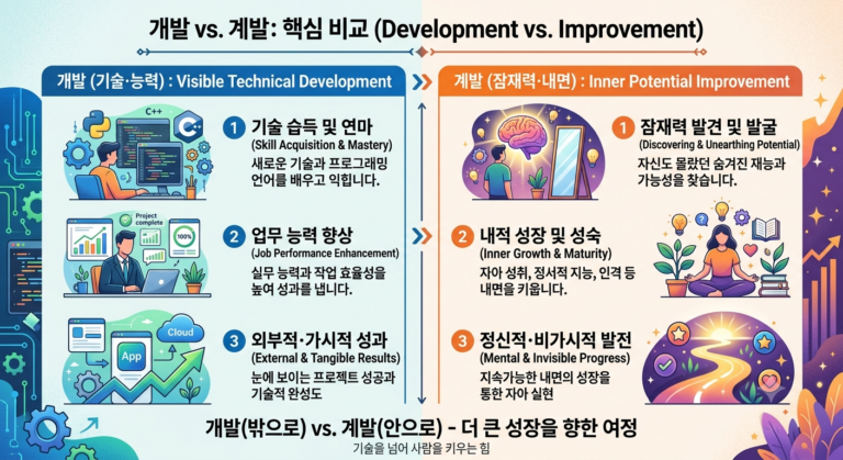 자기개발 vs 자기계발 구분법: 상황에 맞춰 똑똑하게 쓰는 표준어 가이드
