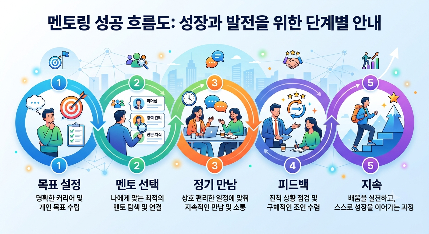 멘토링 시작부터 지속까지의 단계 흐름