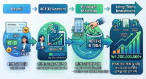 401(k) 퇴직연금 적립과 기업 매칭 구조